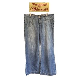 Paris Blues Y2K Ladies Blue Jeans Wide Leg size 36 x 30